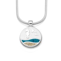 Anhänger Strandwellen "Timmendorf" 15 mm, blauer Steinsand/Strandsand
