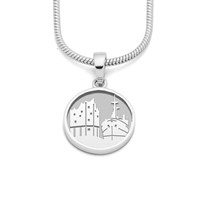 Anhänger "Hamburg" 15 mm hell rhodiniert