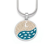 Anhänger Fischschwarm "Sylt" Strandsand/blauer Steinsand