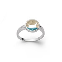 Ring Ahoi "Blåvand/Pferd" Strandsand/blauer Steinsand