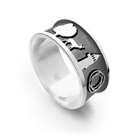 Ring "Iserlohn sandlos" dunkel rhodiniert