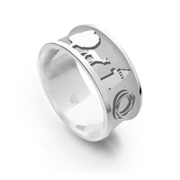 Ring "Iserlohn" sandlos, matt, hell rhodiniert