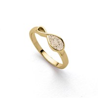 Ring "Forever" white sand, gold plated