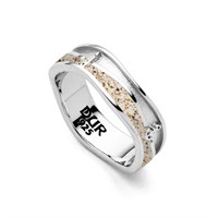 Ring Strandwellen "Hvide Sande" hell matt rhod./ Strandsand