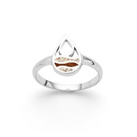 Ring "Strandwellen" Drop Strandsand/Bernsteinsand