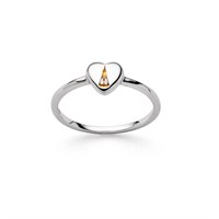 Ring Silverfine "Cuxhaven" Herz, Motiv gelb vergoldet, rhod. Silb.925