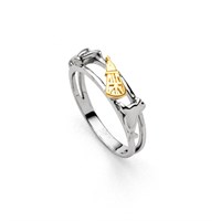 Ring Silverfine "Cuxhaven" 3 Motive, ein Motiv gelb vergoldet, rhod.