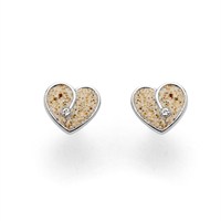 Ohrstecker "Heart" Strandsand/Crystal, Edelstahl