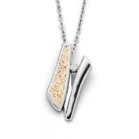 Kette "Twinkle" 31 mm Strandsand/Crystal, Edelstahl