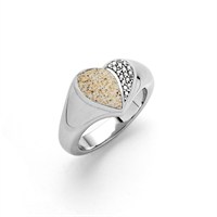 Siegelring "Heart" Strandsand/Crystal, Edelstahl