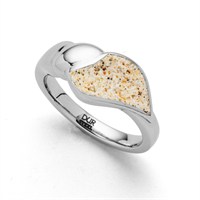 Ring "Shell" Strandsand, Edelstahl