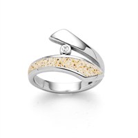 Ring "Twinkle" Strandsand/Crystal, Edelstahl